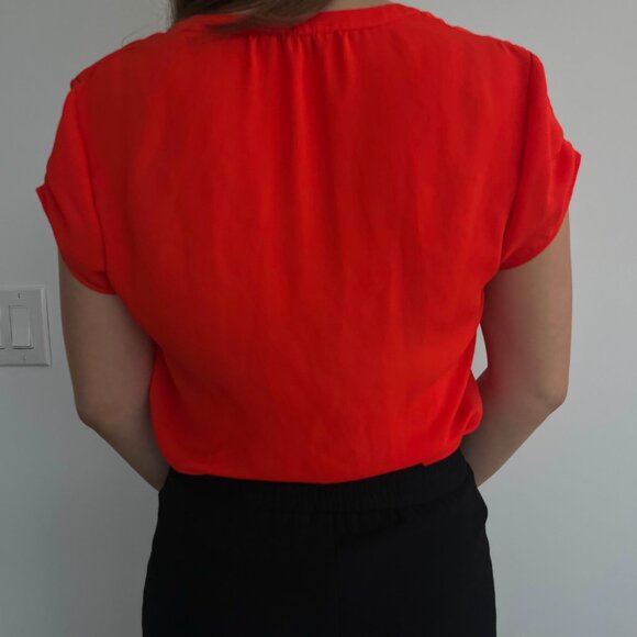 Reitmans Women's Orange Short Sleeve Blouse - Size Small - Picture 5 of 7